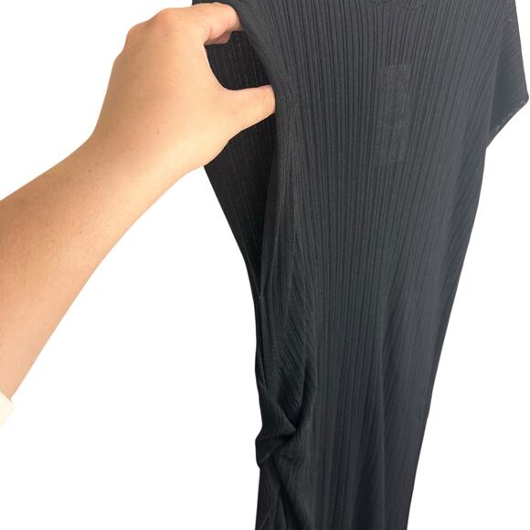 NWT Zara Hooded Sleeveless Sheer Black Side Slit Midi Dress Size M-L - Picture 6 of 15